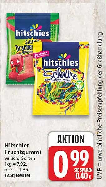 Hitschler Fruchtgummi versch. Sorten 125g Beutel