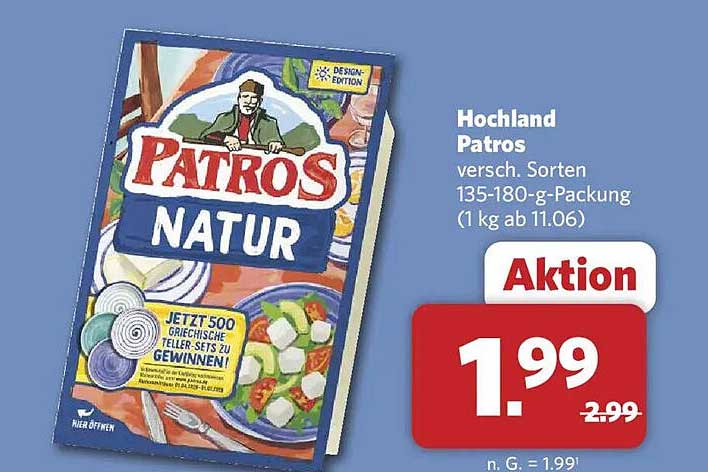 Hochland Patros versch. Sorten 135-180-g-Packung (1 kg ab 11.06)