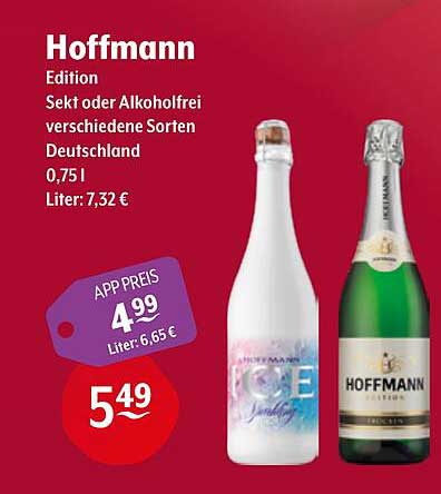 Hoffmann Edition Sekt oder Alkoholfrei verschiedene Sorten Deutschland 0,75 l
