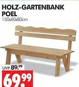 HOLZ-GARTENBANK POEL 150x60x83cm