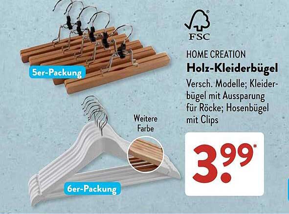 HOME CREATION Holz-Kleiderbügel
