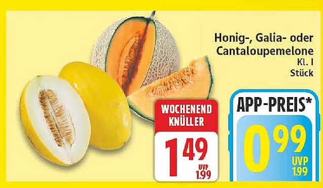 Honig-, Galia- oder Cantaloupemelone Kl. I Stück