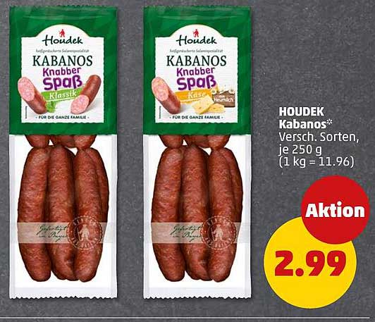 HOUDEK Kabanos* versch. Sorten, je 250 g (1 kg = 11.96)