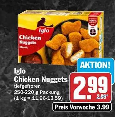Iglo Chicken Nuggets tiefgefroren 250-220 g Packung (1 kg = 11.96-13.59)