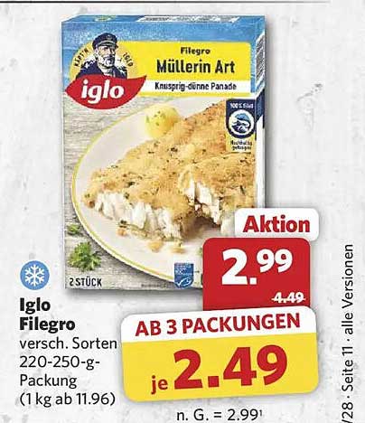 Iglo Filegro verschiedene Sorten 220-250-g-Packung