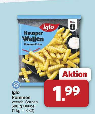 Iglo Pommes Knusper Wellen Pommes Frites