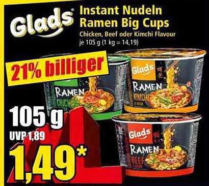 Instant Nudeln Ramen Big Cups