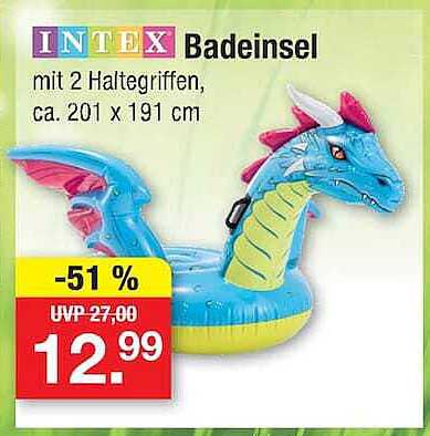 Intex Badeinsel mit 2 Haltegriffen, ca. 201 x 191 cm