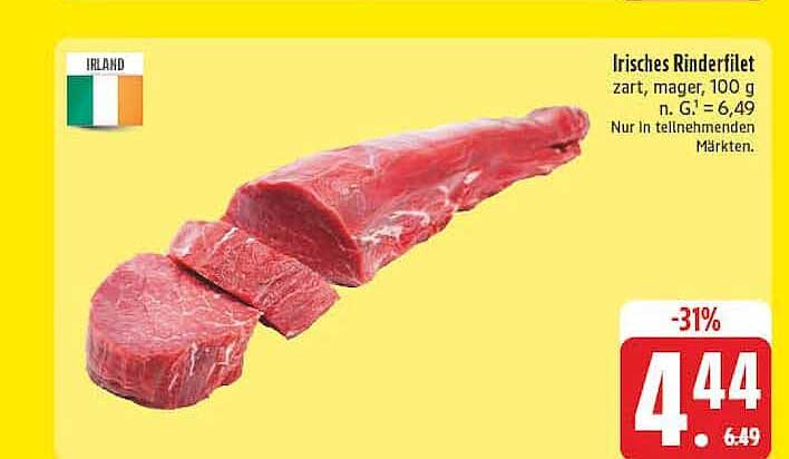 Irisches Rinderfilet zart, mager, 100 g