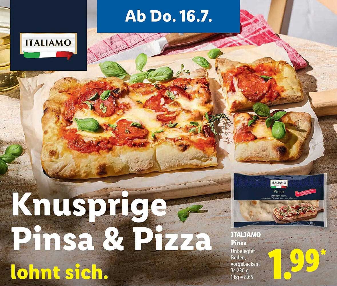 ITALIAMO Pinsa Unbelegter Boden, vorgebacken, Je 230 g