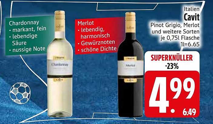 Italien Cavit Pinot Grigio, Merlot und weitere Sorten je 0,75 l Flasche