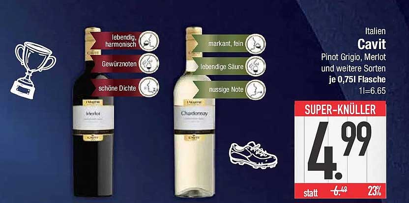 Italien Cavit Pinot Grigio, Merlot und weitere Sorten je 0,75l Flasche