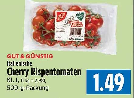 Italienische Cherry Rispentomaten