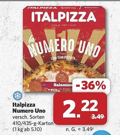 Italpizza Numero Uno versch. Sorten 410/435-g-Karton (1 kg ab 5.10)