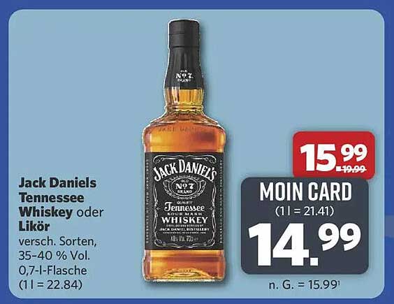 Jack Daniels Tennessee Whiskey oder Likör