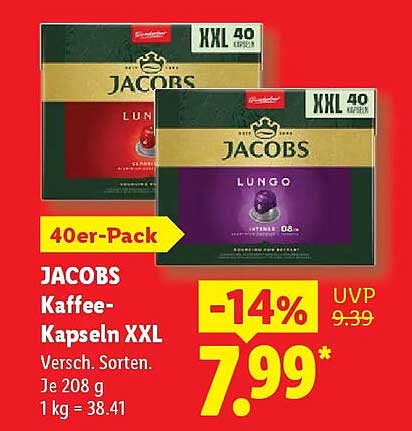 JACOBS Kaffee-Kapseln XXL