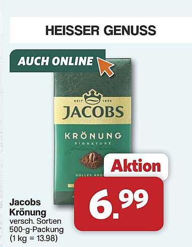 Jacobs Krönung versch. Sorten 500-g-Packung (1 kg = 13.98)