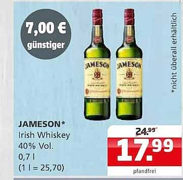JAMESON* Irish Whiskey 40% Vol. 0,7 l (1 l = 25,70)