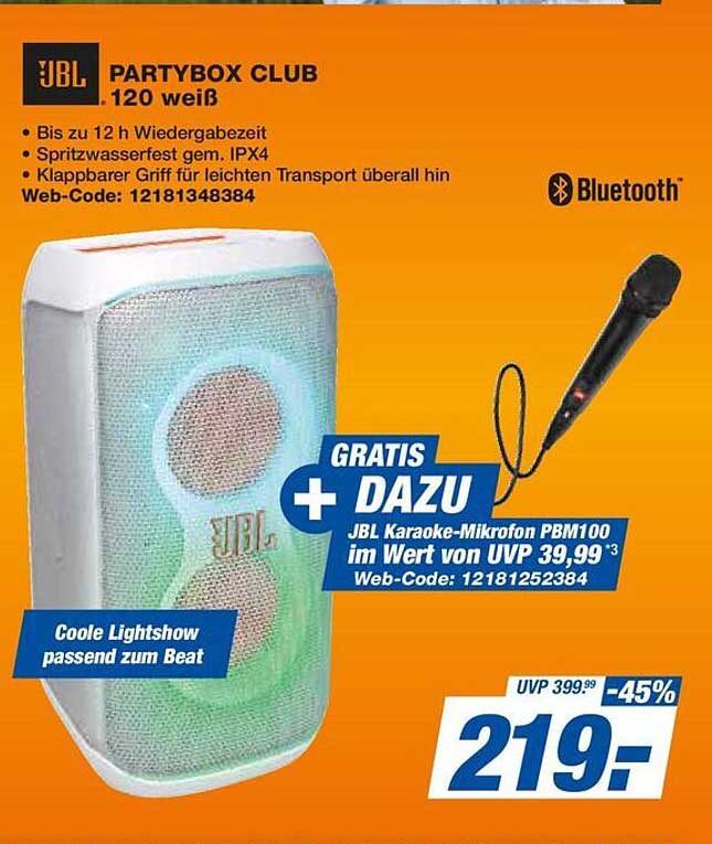 JBL PARTYBOX CLUB 120 weiß