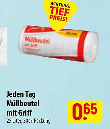 Jeden Tag Müllbeutel mit Griff
