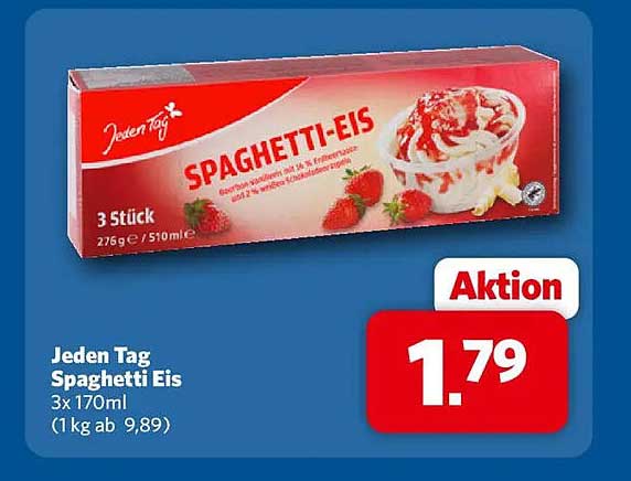 Jeden Tag Spaghetti Eis 3x 170ml (1 kg ab 9,89)