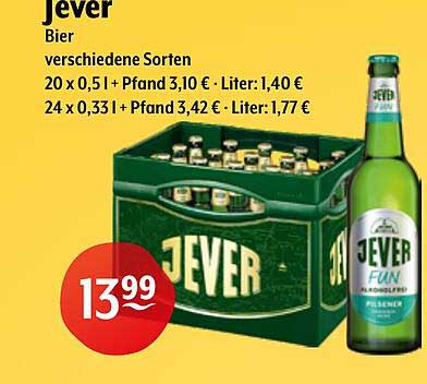 Jever Bier verschiedene Sorten