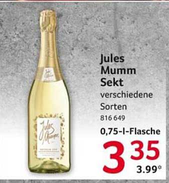 Jules Mumm Sekt verschiedene Sorten 816 649 0,75-l-Flasche