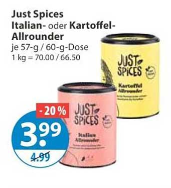 Just Spices Italian- oder Kartoffel-Allrounder