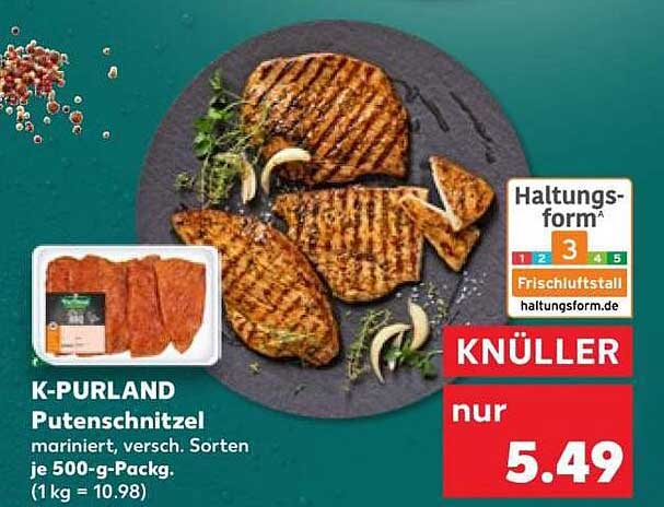 K-PURLAND Putenschnitzel mariniert, versch. Sorten je 500-g-Packg. (1 kg = 10.98)