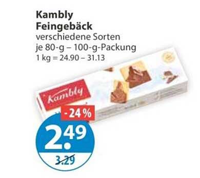 Kambly Feingebäck verschiedene Sorten je 80-g – 100-g-Packung