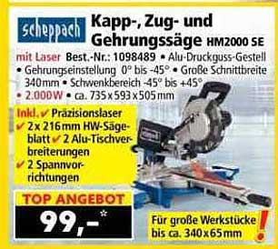 Kapp-, Zug- und Gehrungssäge HM2000 SE
