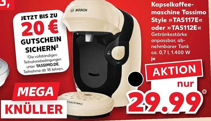 Kapselkaffeemaschine Tassimo Style »TAS117E« oder »TAS112E«