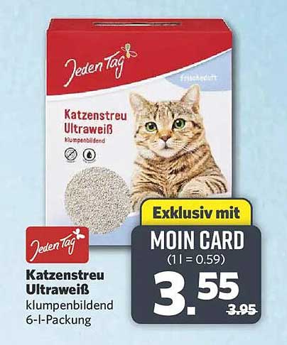 Katzenstreu Ultraweiß klumpenbildend 6-l-Packung