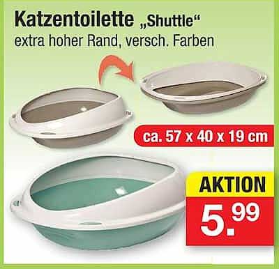 Katzentoilette „Shuttle“ extra hoher Rand, versch. Farben