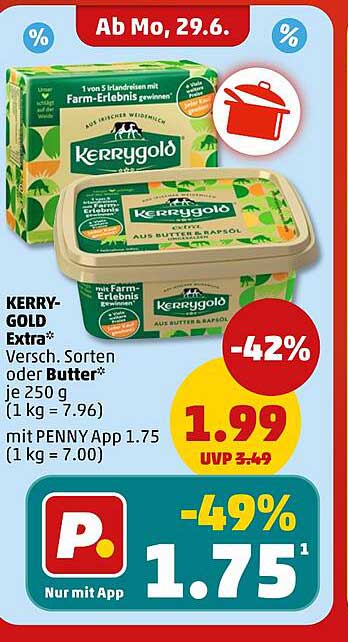 KERRY-GOLD Extra* Versch. Sorten oder Butter* je 250 g (1 kg = 7.96)