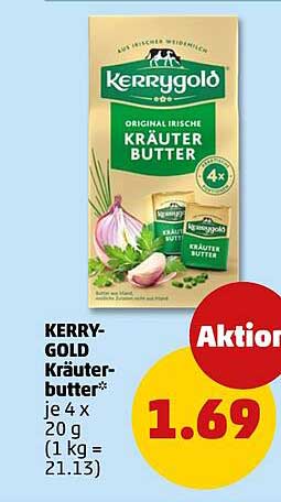 KERRY-GOLD Kräuterbutter* je 4 x 20 g = (1 kg = 21.13)
