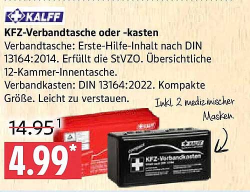 KFZ-Verbandstasche oder -kasten