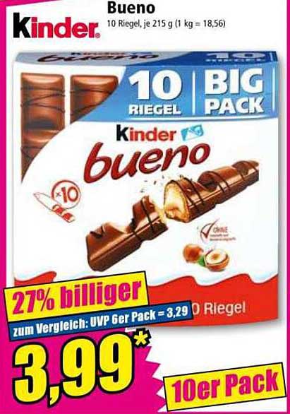 Kinder Bueno 10 Riegel 10er Pack