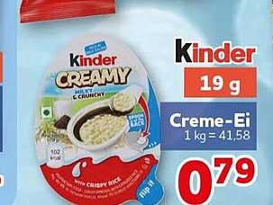 Kinder Creamy Milk & Crunchy Creme-Ei 19 g