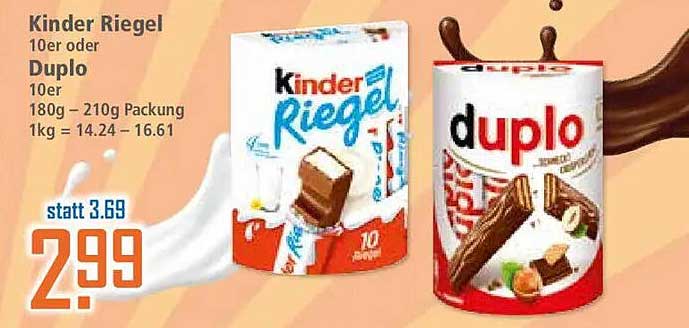 Kinder Riegel 10er oder Duplo 10er