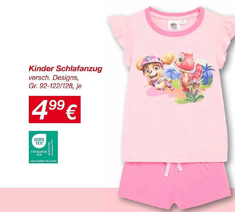 Kinder Schlafanzug versch. Designs, Gr. 92-122/128, je