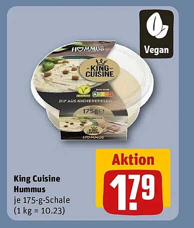 King Cuisine Hummus je 175-g-Schale (1 kg = 10.23)