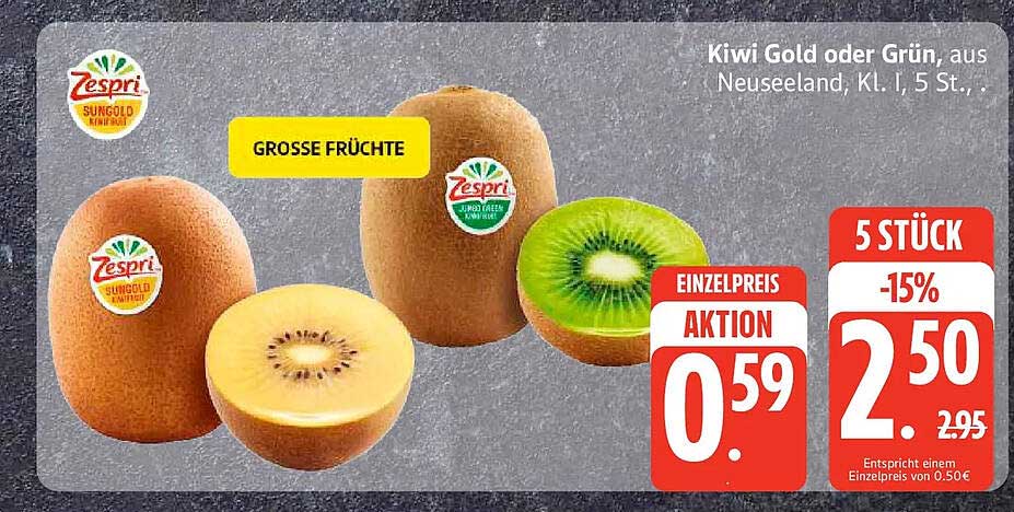 Kiwi Gold oder Grün, aus Neuseeland, Kl. I, 5 St. ,