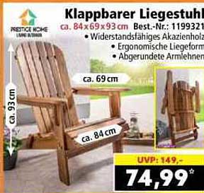Klappbarer Liegestuhl