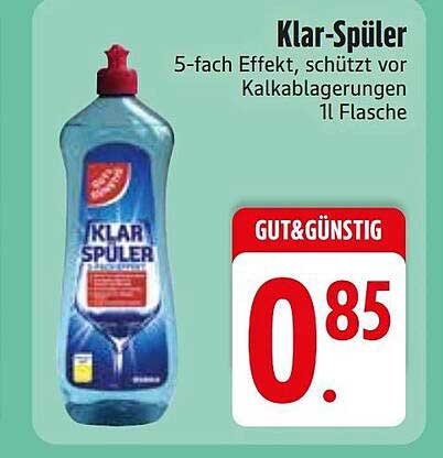 Klar-Spüler 5-fach Effekt, schützt vor Kalkablagerungen 1l Flasche