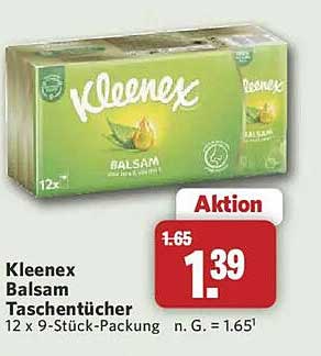 Kleenex Balsam Taschentücher 12 x 9-Stück-Packung