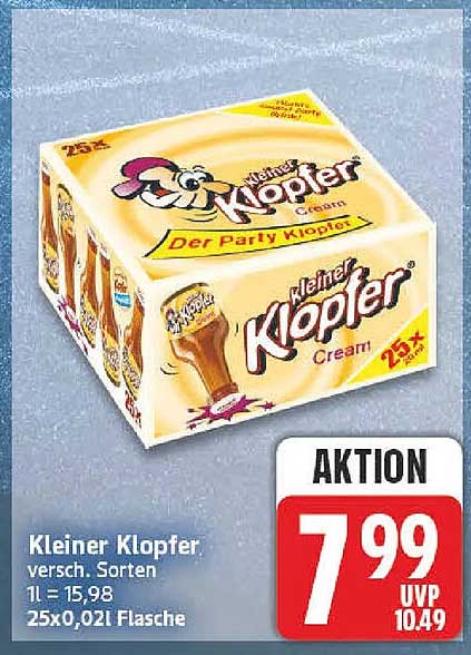 Kleiner Klopfer, versch. Sorten, 1l = 15,98, 25x0,02l Flasche