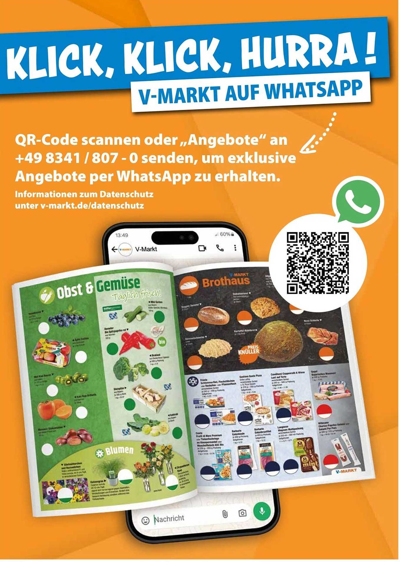 KLICK, KLICK, HURRA! V-MARKT AUF WHATSAPP