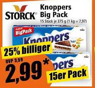 Knoppers Big Pack 15 Stück je 375 g (1 kg = 7,97)