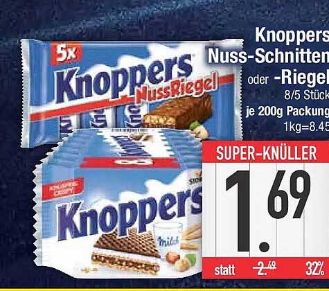 Knoppers Nuss-Schnitten oder -Riegel